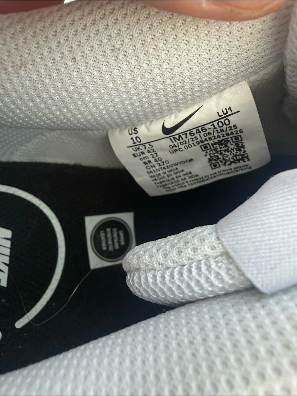 Nike womens White Sneakers with Leopard-Print Swoosh
